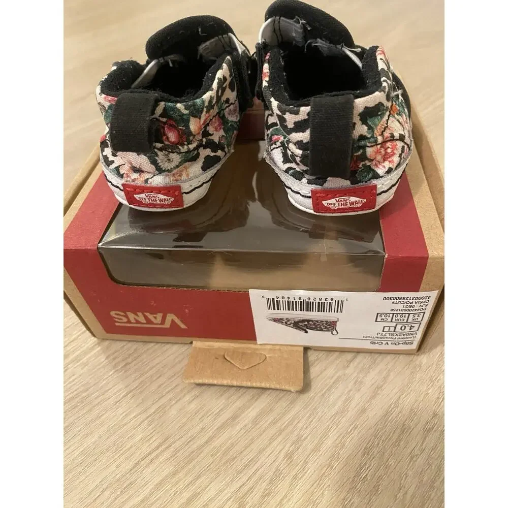 Vans‎ Infant Slip-On V Crib Leopard Floral Hook & Loop Size US 4 Infant Shoes